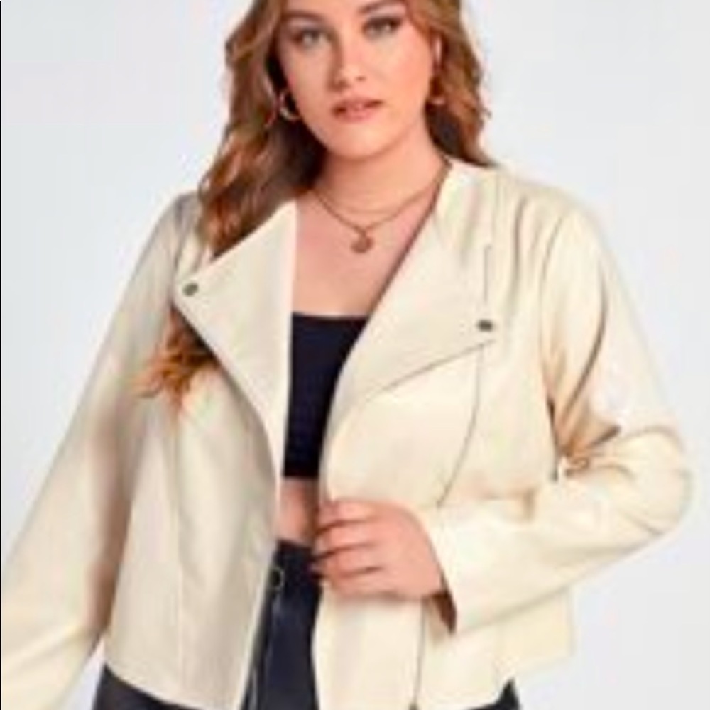 Vegan leather jacket. Off white